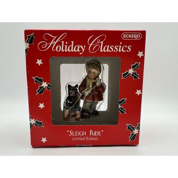 Berta Hummel Sleigh Ride Christmas Ornament Child with Dog and Gifts New in Box - Picture 1 of 5